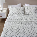 Oversized Flannel - 4 Piece Full Sheet Set - Black Snowflakes