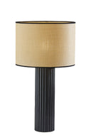 Ceramic Cylinder Table Lamp With Beige Drum Shade - Black - HomeRoots - Table Lamps - Elite Enclave Home