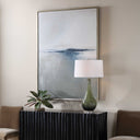 Above The Waterline - Abstract Painting - Blue / Gray / White