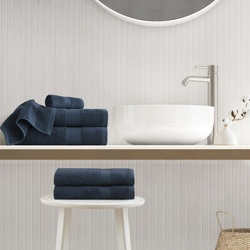 Premium Turkish Cotton 500GSM Plush 6 Piece Towel Set - Navy