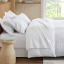 Logan - Queen Striped Duvet Set - White