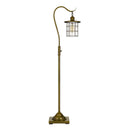 Traditional Shaped Floor Lamp With Bronze Transparent Glass Drum Shade - Brass - HomeRoots - Floor Lamps - Elite Enclave Home
