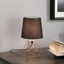 Copper Bedside Table Lamp With Empire Shade - Black