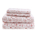 Cozy Soft - Twin Long 100% Flannel Pigment Printed Sheet Set - Holiday Doodles - Intelligent Design - Sheets & Pillowcases - Elite Enclave Home