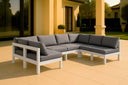 Nizuc - Outdoor Patio 6 Piece Modular Sectional With White Frame - Meridian Furniture - Stationary Sectionals- Elite Enclave Home