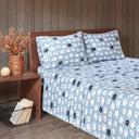 Flannel - Queen Sheet Set - Blue Sheep