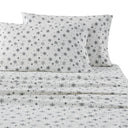 Cozy Cotton Flannel - California King Printed Sheet Set - Black Snowflakes