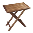28" Solid Wood Folding Outdoor Side Table - Brown