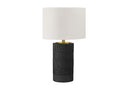 Cylinder Table Lamp With Ivory Drum Shade - Black - HomeRoots - Table Lamps - Elite Enclave Home