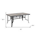 Metal Outdoor Dining Table - Brown And Black
