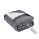 Fleece to Sherpa - Heated Throw Extra Comfort - Dark Gray - Serta - Heated Throws - Elite Enclave Home