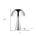 Iron USB Table Lamp With Silver Metallic Dome Shade - Silver Metallic