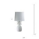 Bedside Table Lamp With White Empire Shade - White