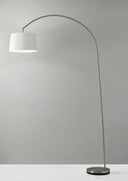 Steel Arc Floor Lamp With Solid Color Empire Shade - Silver / White - HomeRoots - Floor Lamps - Elite Enclave Home