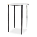 Wren - Round Marble Accent Table - Bronze / White