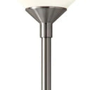 Torchiere Floor Lamp With White Cone Shade - Silver - HomeRoots - Floor Lamps - Elite Enclave Home