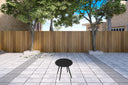Rounded Metal Outdoor Side Table - Gray