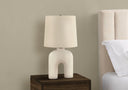 Geometric Table Lamp With Beige Empire Shade - Cream - HomeRoots - Table Lamps - Elite Enclave Home