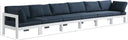 Nizuc - Outdoor Patio 6 Seat Modular Sofa With White Frame - Meridian Furniture - Stationary Sectionals- Elite Enclave Home