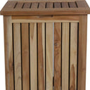 Compact Teak Laundy Storage With Removable Bag - Natural - HomeRoots - Storage Baskets - Elite Enclave Home