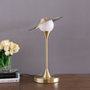 Globe LED Table Lamp With Gold Novelty Shade - Gold