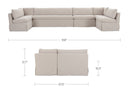 Fable - Slipcover Dining Banquette U - Shape Sectional - Beige - Moe's Home Collection - Stationary Sectionals - Elite Enclave Home