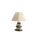 Bedside Table Lamp With Off-White Empire Shade - Gray