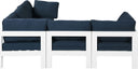 Nizuc - Outdoor Patio 5 Piece Modular Sectional With White Frame - Meridian Furniture - Stationary Sectionals- Elite Enclave Home
