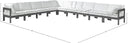 Nizuc - Outdoor Patio 10 Piece Modular Sectional With Gray Frame