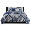 Vienna - King 6 Piece Reversible Coverlet Set - Indigo