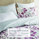 Gabby - King/California King Reversible Floral Botanical Seersucker Comforter Set - Plum/Gray