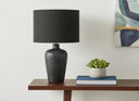 Ceramic Round Table Lamp With Black Drum Shade - Black - HomeRoots - Table Lamps - Elite Enclave Home