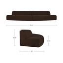 Naomi - 2 Piece Convex Modular Sectional - Dark Brown - Moe's Home Collection - Stationary Sectionals - Elite Enclave Home