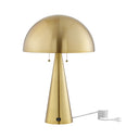 Iron USB Table Lamp With Brass Dome Shade - Brass