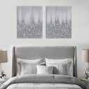 Glimmer - Hand Brush Heavy Textured Glitz Embellished Canvas (Set of 2) - Silver - Madison Park - Canvas Art Sets - Elite Enclave Home