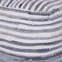 Cotton Cube Striped Pouf Ottoman - Blue