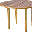 48" Rounded Solid Wood Outdoor Dining Table - Natural