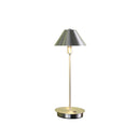 Metal Bedside Table Lamp With Silver Cone Shade - Silver