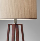 Linen Fabric Shade Table Lamp - Walnut Wood Finish