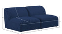 Miramar - 2 Seat Armless Modular Sofa - Meridian Furniture - Stationary Sectionals - Elite Enclave Home