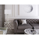 Metal Two Light Cylinder Table Lamp With White Drum Shade - Silver Metallic - HomeRoots - Table Lamps - Elite Enclave Home