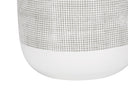 Ceramic Round Table Lamp With Gray Drum Shade - Gray And White - HomeRoots - Table Lamps - Elite Enclave Home