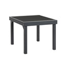 Square Glass Extendable Outdoor Side Table - Gray