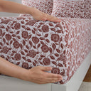 Oversized Flannel - 4 Piece Full Sheet Set - Rust Floral