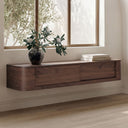 Round - Off Floating Console Table - Walnut / Brown - Moe's Home Collection - Console Tables - Elite Enclave Home