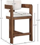 Sacha - Velvet Stool With Brown Base - Meridian Furniture - Counter Height (24" - 27") - Elite Enclave Home