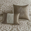 Odette - California King 8 Piece Comforter Set - Tan