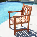 Dining Arm Chair With Diagonal Back - Brown