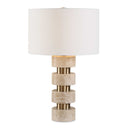 Makani - Travertine Table Lamp - Brass / Gold / White