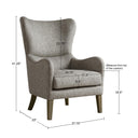 Arianna - Swoop Wing Chair - Gray - Madison Park - Wingback Chairs - Elite Enclave Home